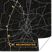 Poster Goud – Duitsland – Plattegrond – Gold – Stadskaart – Kaart – Neumünster - 75x75 cm