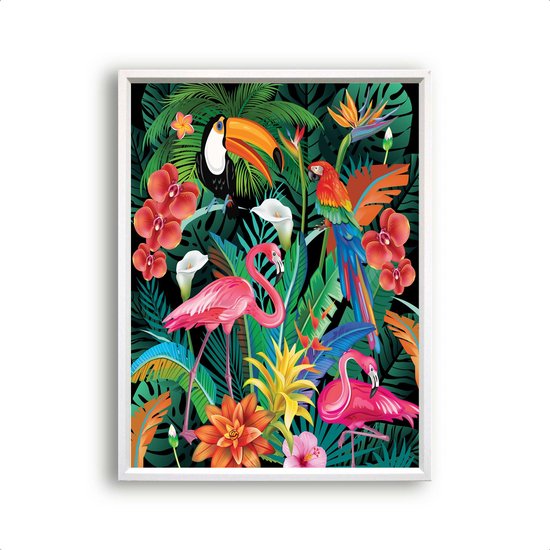 Poster Vintage tropische dieren en planten / Dieren / 80x60cm