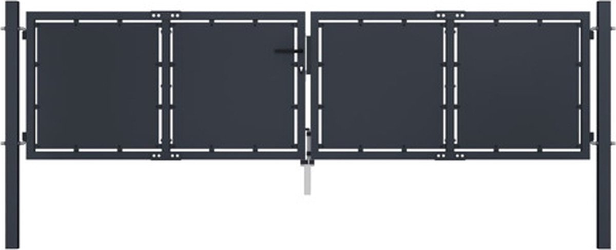 vidaXL - Tuinpoort - staal - 300x100 - cm - antraciet