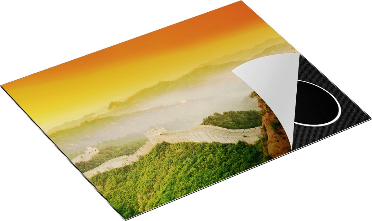 Chefcare Inductie Beschermer Chinese Muur bij Zonsopgang - 65x52 cm - Afdekplaat Inductie - Kookplaat Beschermer - Inductie Mat