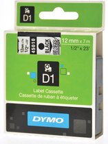 Dymo D1 - Cassette à ruban - 12 mm x 7 m - Noir / Transparent