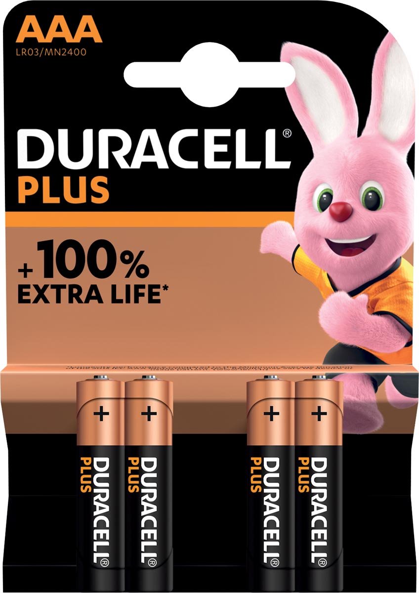 Batterij Duracell Plus 4 x AAA
