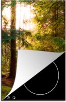 KitchenYeah® Inductie beschermer 30x52 cm - Bos - Pad - Bomen - Groen - Zon - Natuur - Kookplaataccessoires - Afdekplaat voor kookplaat - Inductiebeschermer - Inductiemat - Inductieplaat mat