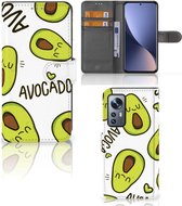 GSM Hoesje Xiaomi 12 | 12X Mobiel Bookcase Valentijn Cadeautje Haar Avocado Singing
