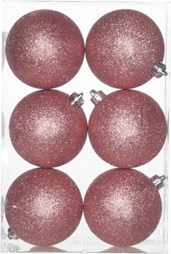 buitenste Verbaasd zonde 12x Roze kunststof kerstballen 8 cm - Glitter - Onbreekbare plastic  kerstballen -... | bol.com