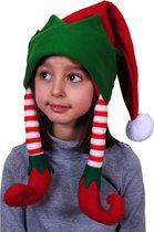 3x stuks elfen mutsen/kerstmutsen rood/groen voor kinderen elfenmutsen - kerstelf accessoires voor kids