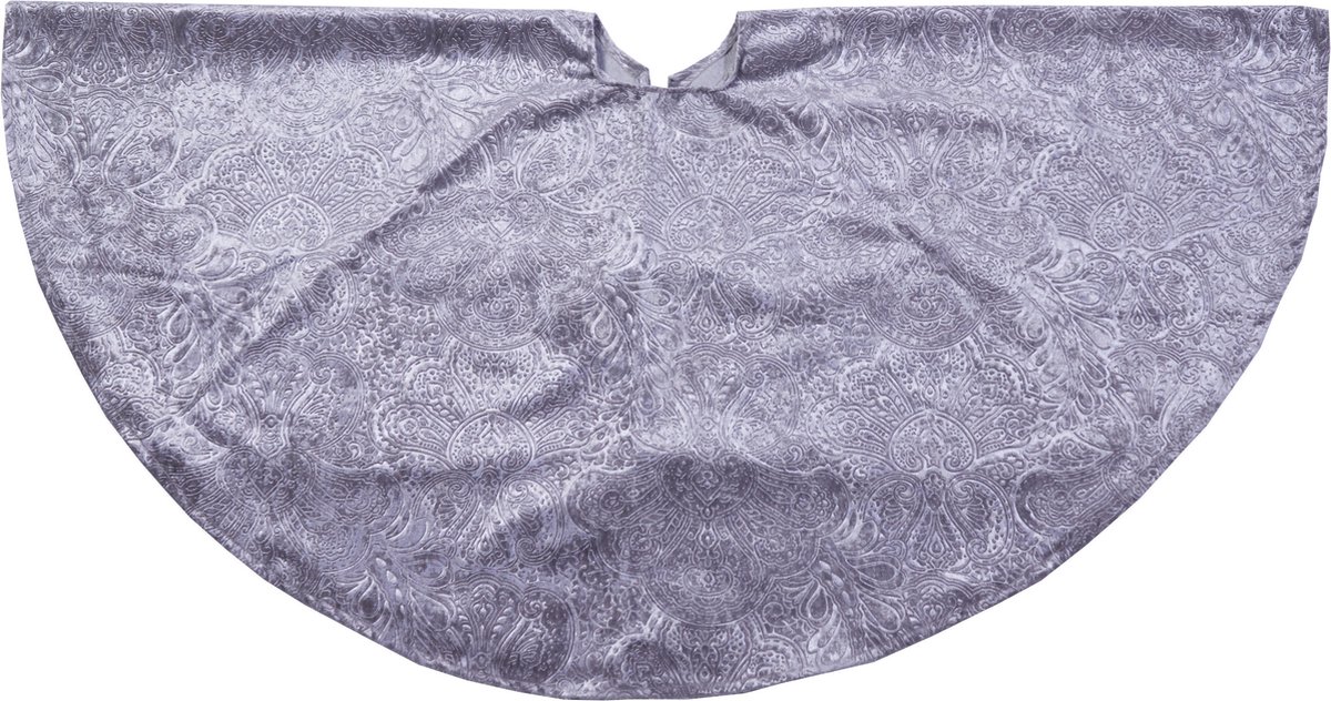 Anna's Collection Kerstboomrok - Dia 120 cm - barok - lichtgrijs - fluweel - rok voor om de kerstboom