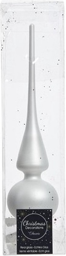 Groot paquet de boules de Noël en verre blanc d'hiver brillant/mat 50x pièces - 4-6-8 cm incl pic mat 26 cm