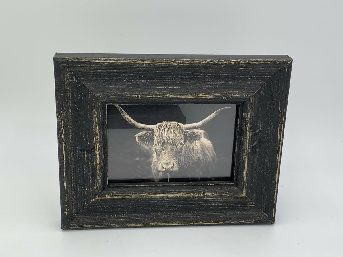 Home Sweet Home Fotolijst antiek zwart Schotse Hooglander maat S 20 x 16 cm | 121265 | Home Sweet Home | Stoer & Sober Landelijke Woonstijl