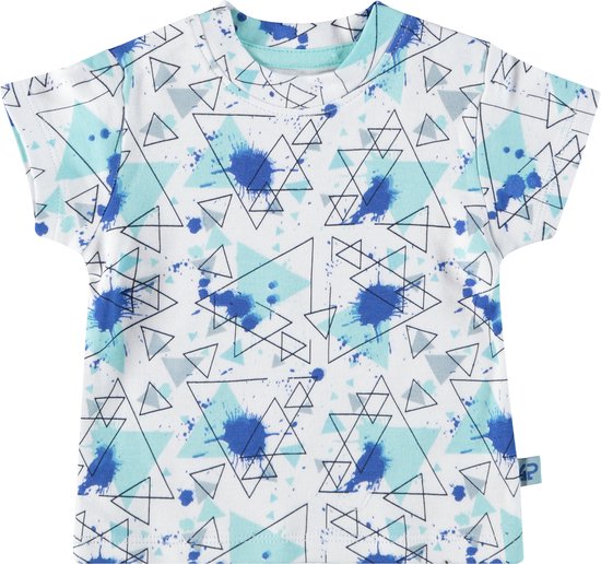 4PRESIDENT Newborn T-shirt - Triangle AOP - Maat 50 - Baby T-shirts - Newborn kleding