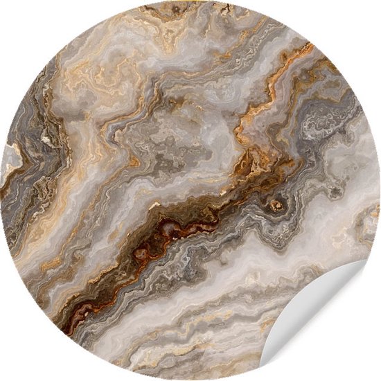 Muursticker Grey Gold Agate