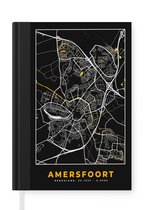 Carnet - Cahier d'écriture - Plan de la ville - Amersfoort - Or - Zwart - Carnet - Format A5 - Bloc-notes - Carte
