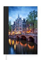 Notitieboek - Schrijfboek - Amsterdam - Boom - Huis - Notitieboekje klein - A5 formaat - Schrijfblok