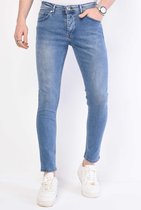 Slim Fit Jeans Heren Stretch Broek - DC-015 - Blauw
