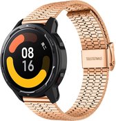 Strap-it Luxe metalen RVS bandje - geschikt voor Xiaomi Watch S1 (Active/Pro) / Watch 2 Pro / Watch S3 / Mi Watch / Amazfit Balance / Bip 5 - rosé goud