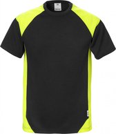 Fristads T-Shirt 7046 Thv - Zwart/hi-vis geel - 3XL