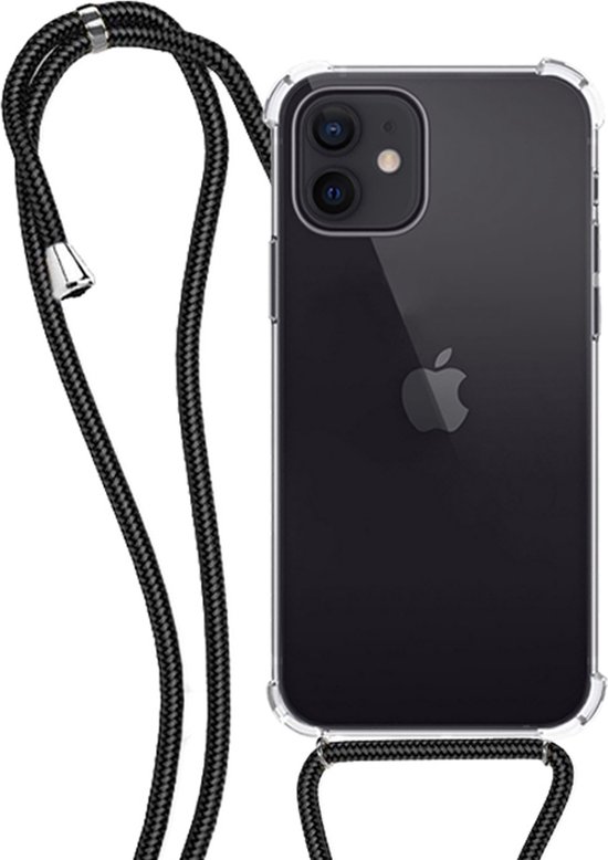 Foto: Hoes geschikt voor iphone 11 hoesje transparant met telefoonkoord cover shock proof case koord hoes 