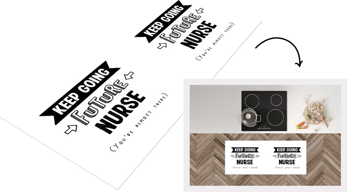 KitchenYeah Keukenloper - Loper keuken - Verpleegkundige - Zuster - Quotes - Studenten - Keukenloper vinyl Multicolor