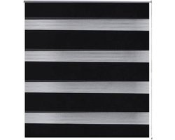 vidaXL - Zebra - rolgordijn - 120,9 - x - 230 - cm - stofbreedte - 116,7 - cm - zwart
