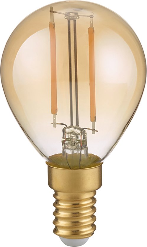 LED Lamp - Filament - Trion Tropin - E14 Fitting - 2W - Warm Wit-2700K - Amber -  Glas