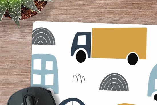 Muismat XXL 90x30 cm - Bureau onderlegger - Bureau mat Patroon - Jongens - Auto - Kind - Bureaumat - Gaming mousepad xl - Bureaulegger groot - Computer deskmat