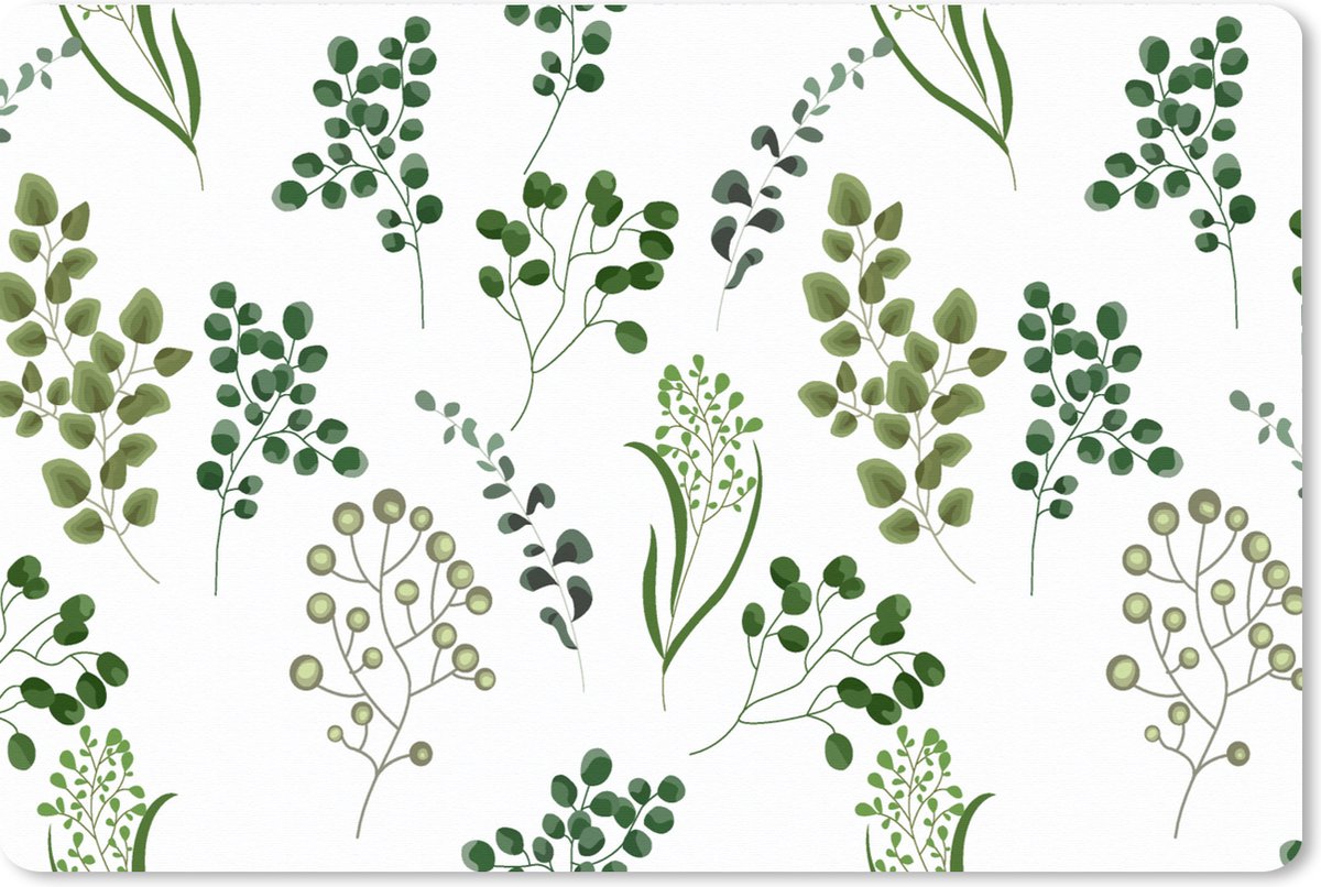 Muismat XXL 90x60 cm - Bureau onderlegger - Bureau mat Kruiden - Eucalyptus - Design - Bureaumat - Gaming mousepad xl - Bureaulegger groot - Computer deskmat