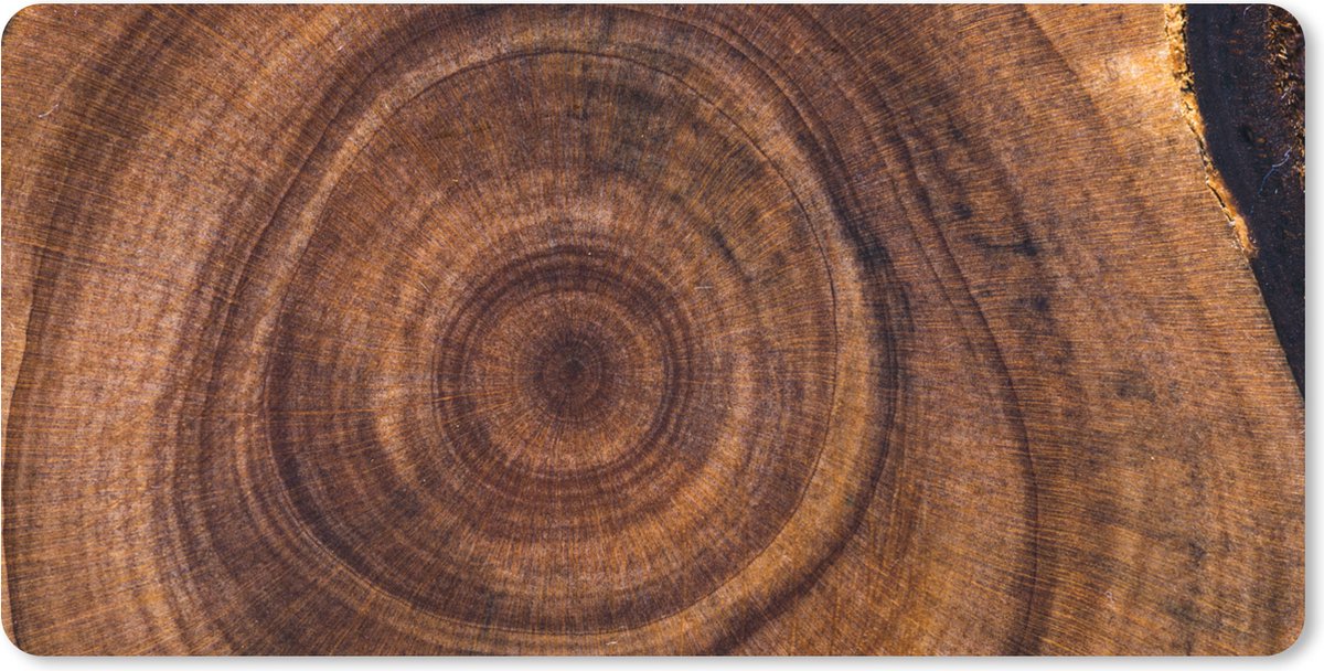 Muismat XXL 90x45 cm - Bureau onderlegger - Bureau mat Cirkel - Hout - Ringen - Bureaumat - Gaming mousepad xl - Bureaulegger groot - Computer deskmat