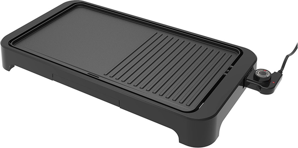Elektrische bakplaatgrill - ARTHUR MARTIN - AMPL204 - 2000 W - Dubbele zone - Anti-aanbakplaat - Verstelbare thermostaat - Zwart