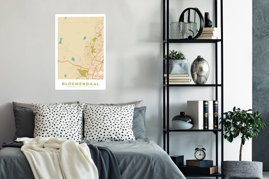 Poster Plan de la ville - Bloemendaal - Carte - Plan - 60x90 cm