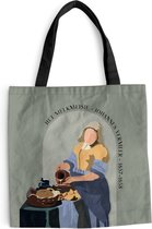Sac bandoulière - Sac de plage - Shopper Pastel - Melkmeisje - Vert - Maîtres anciens - 40x40 cm - Sac en coton