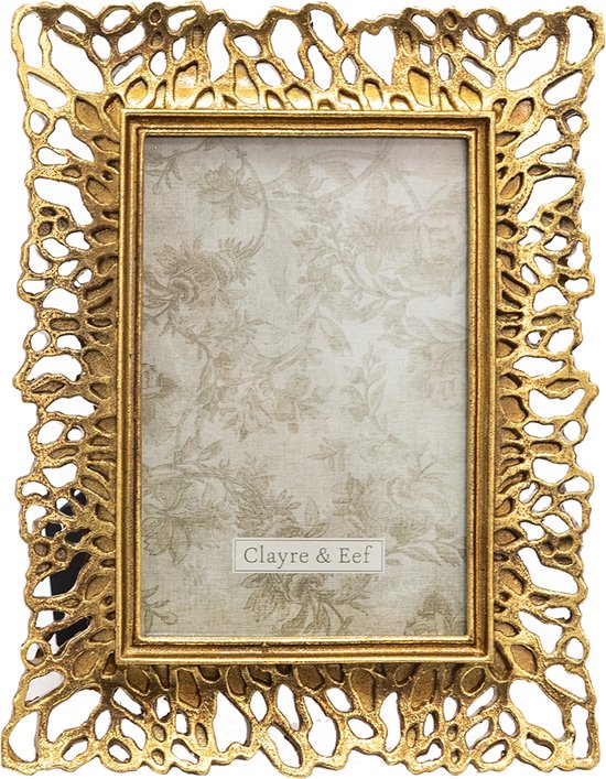 Clayre & Eef Cadre photo 10x15 cm Couleur or Plastique Rectangle Cadre de photo