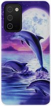 ADEL Kunststof Back Cover Hardcase Hoesje Geschikt voor Samsung Galaxy A03s - Dolfijn Blauw