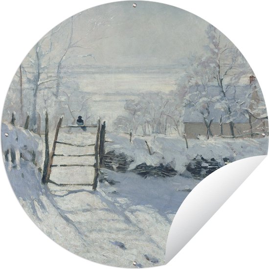 Tuincirkel De ekster - Claude Monet - 60x60 cm - Ronde Tuinposter - Buiten