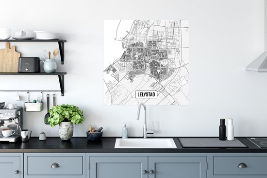 Affiche Plan de la ville Lelystad - 75x75 cm - Carte