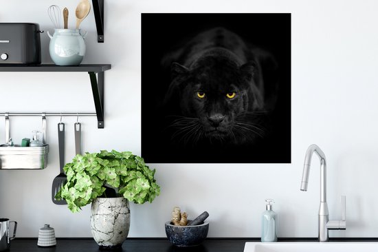 Affiche Panthère - Zwart - Jaune - 50x50 cm