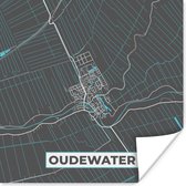 Poster Oudewater - Plattegrond - Stadskaart - Kaart - 50x50 cm