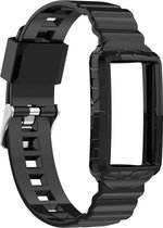 Siliconen bandje - geschikt voor Fitbit Charge 3 / Charge 4 - zwart