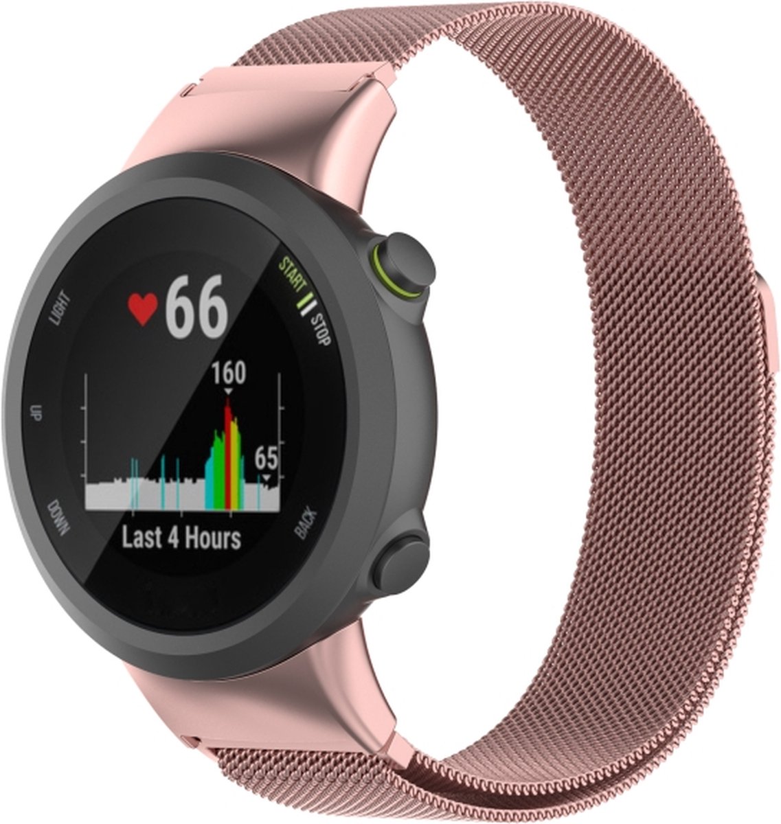 Milanees bandje - geschikt voor Garmin Forerunner 45 / 45S - rosegoud