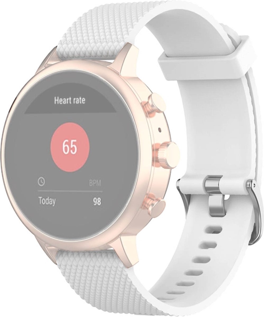 Siliconen bandje - geschikt voor Fossil Gen 5E / Gen 6 / Fossil Female modellen - wit