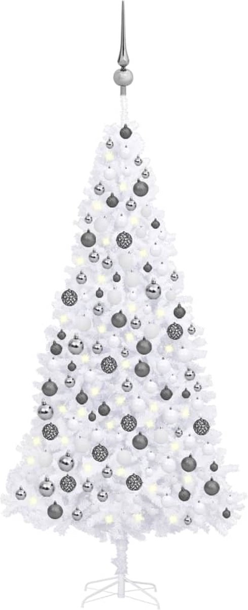 VidaLife Kunstkerstboom met LED's en kerstballen 300 cm wit