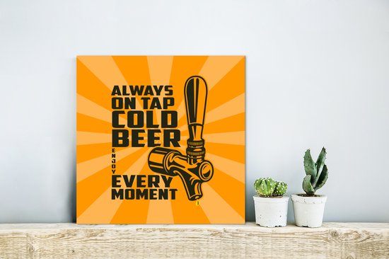 Décoration murale Métal - Peinture Aluminium Industrielle - Mancave - Bières - Tireuse à bière - Vintage - 20x20 cm - Dibond - Photo sur aluminium - Décoration murale industrielle - Pour le salon / chambre