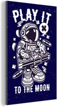 Wanddecoratie Metaal - Aluminium Schilderij Industrieel - Astronaut - Ruimte - DJ - Vintage - 120x180 cm - Dibond - Foto op aluminium - Industriële muurdecoratie - Voor de woonkamer/slaapkamer