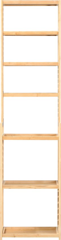 en.casa] Staand rek Trundholm 185x80x45 cm bamboe | premiumXL