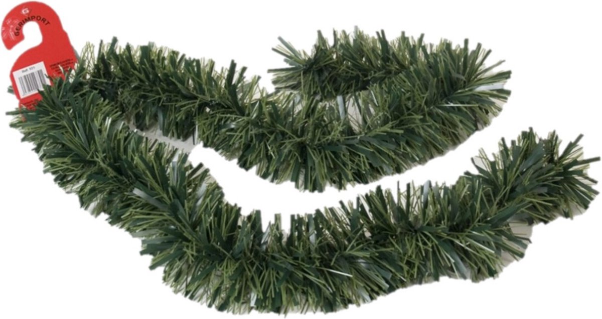 Kerstslingers - 4x stuks - glitter groen - folie lametta - 180 x 12 cm - extra brede slinger/kerstboom versiering – foto 2