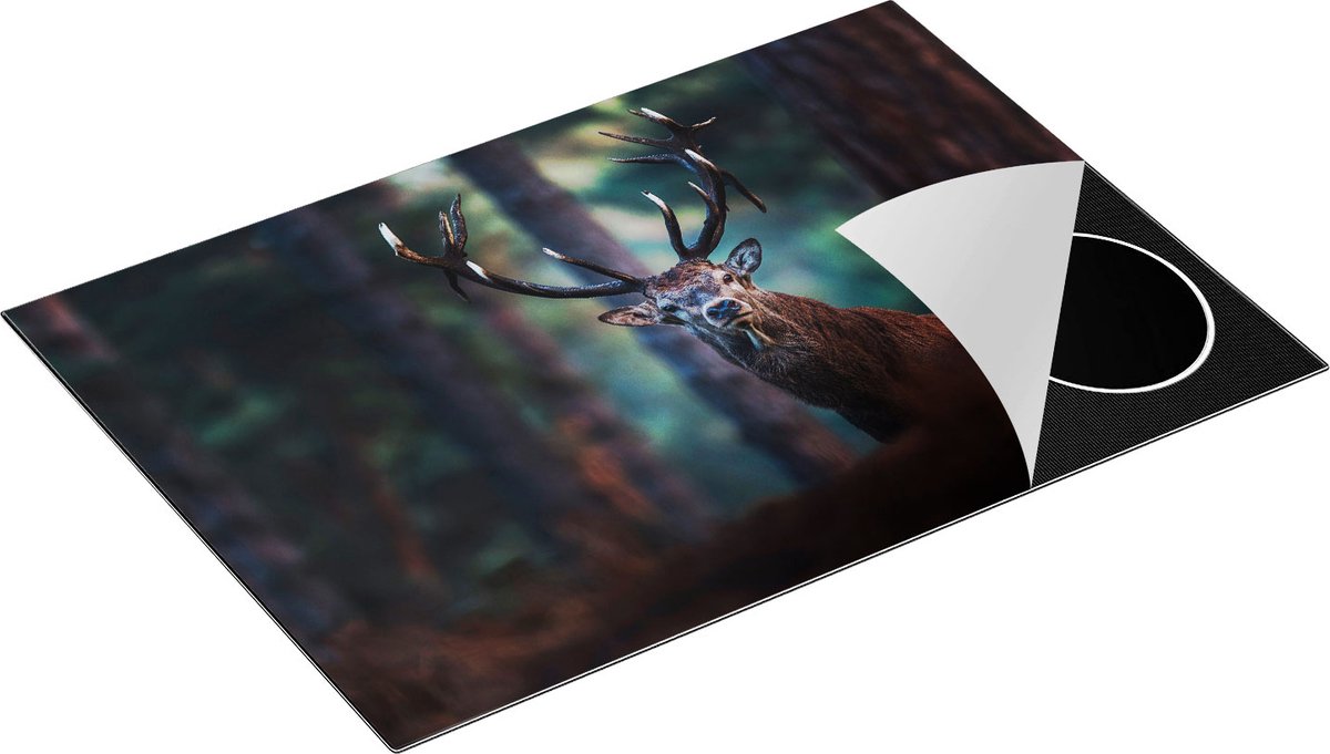 Chefcare Inductie Beschermer Hert in het Bos van Dicthbij - 76x51,5 cm - Afdekplaat Inductie - Kookplaat Beschermer - Inductie Mat