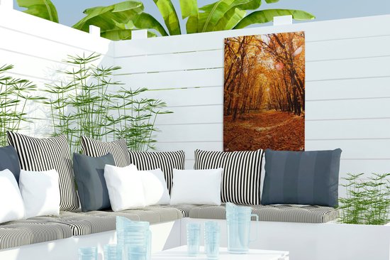 Affiche de jardin - Automne - Forêt - Feuilles - Oranje - 40x60 cm - Décoration de jardin - Toile jardin