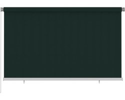 vidaXL - Rolgordijn - voor - buiten - 245(B)x140(H) - cm - HDPE - donkergroen