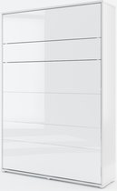 Murphy Verticaal Opklapbed 140x200 - Wit Hoogglans
