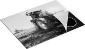Chefcare Inductie Beschermer Tractor op het Gras - Trekker - Zwart Wit - 71x52 cm - Afdekplaat Inductie - Kookplaat Beschermer - Inductie Mat