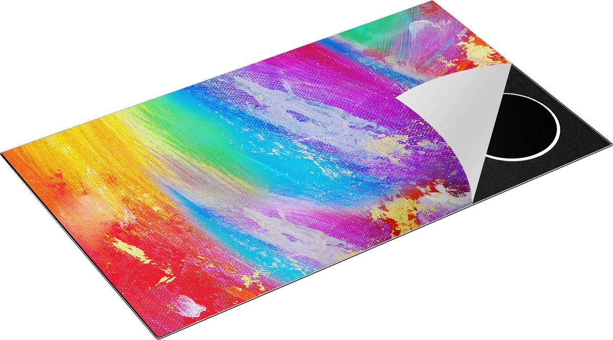 Chefcare Inductie Beschermer Abstracte Kunst - Kleurvolle Hand Gemaakte Acryl - 91,6x52,7 cm - Afdekplaat Inductie - Kookplaat Beschermer - Inductie Mat